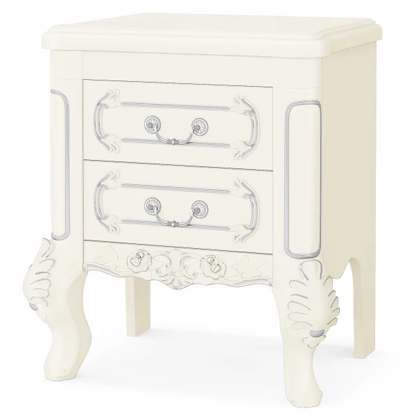 Tribesigns White Nightstand, End Table with 2 Drawers