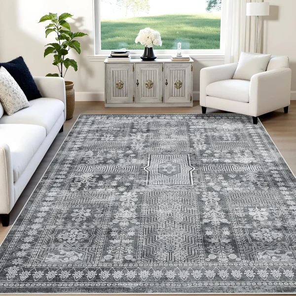 Large Vintage Washable Area Rug for Living Room