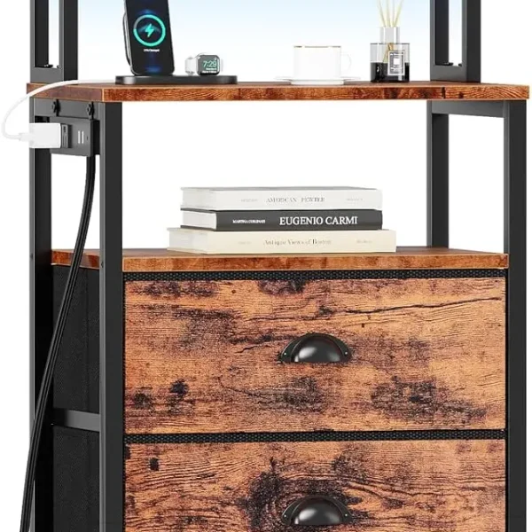 44'' Tall Nightstand with Charging Station